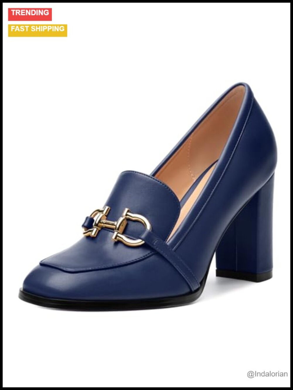 Loafers Square Toe High Heels Metal Buckle Pumps Party Dress Wedding Office